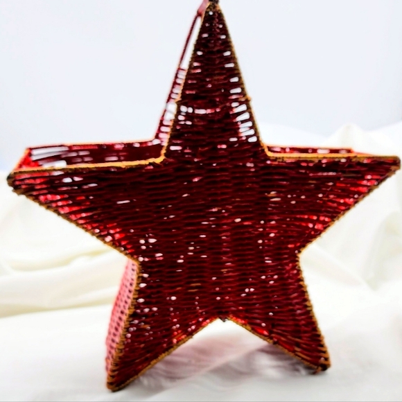 Red 12" x 12" Star Handled Basket - Picture 2 of 4